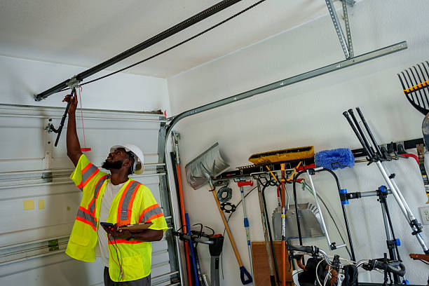 Professional Garage Door Panel Replacement technician working in Turley, OK